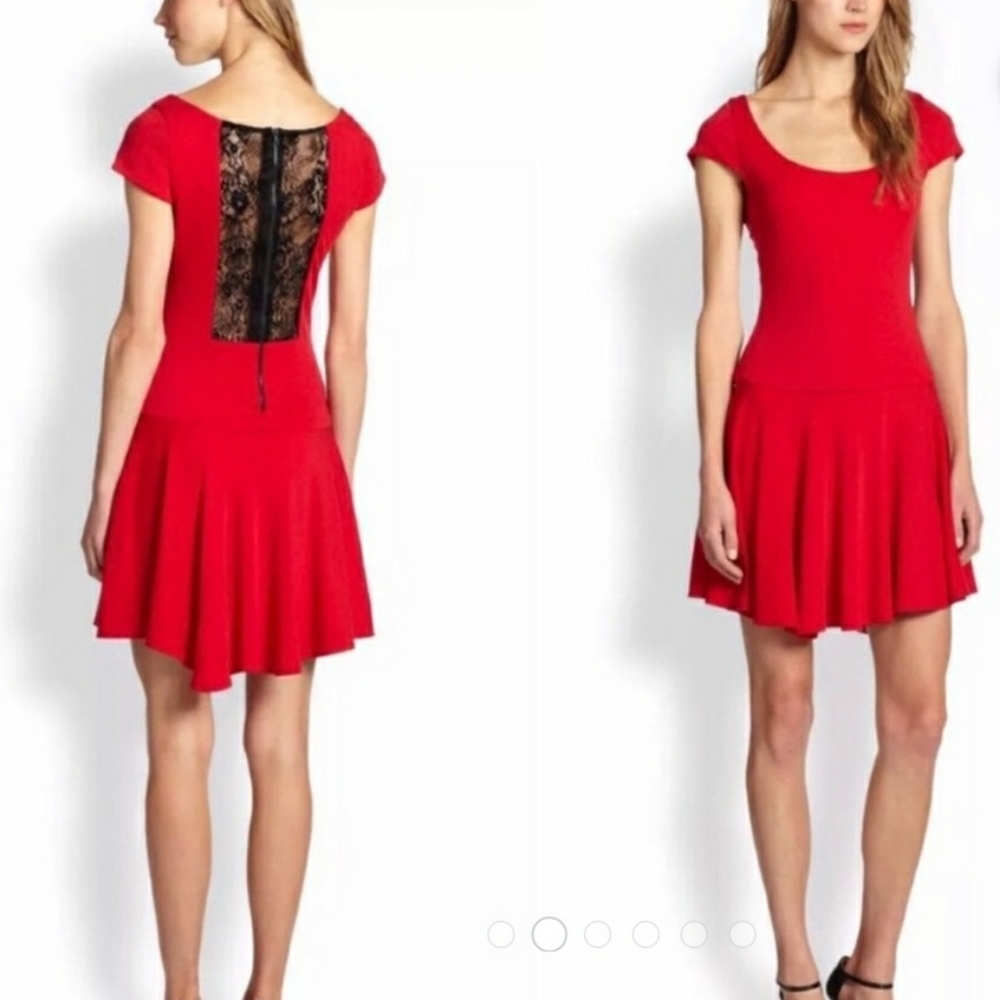 Alice & Olivia, Red rylie wool mini dress, size 12